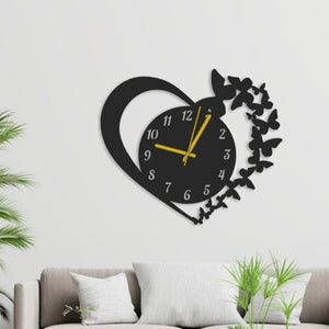 Beautiful Butterfly Heart Design Wall Clock