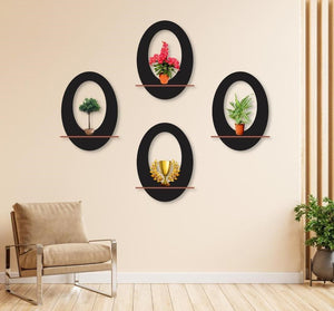 Oval Wall Hanging Shelves Pack of 4